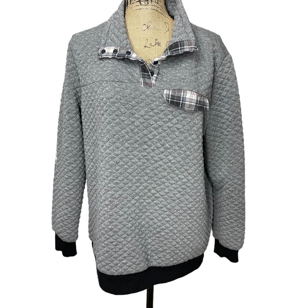 Oddy Boutique Quilted Pullover Top Mock Neck Size Medium/Large - Picture 3 of 12